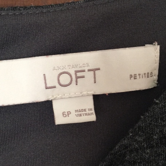 Ann Taylor LOFT Dark Gray Pleated Dress Sz 6P - Picture 2 of 5